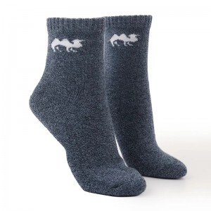 Design personalizado meias de inverno masculinas de malha animal jacquard meias de caxemira de tornozelo despojadas internas quentes