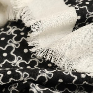autumn winter fashion print ladies merino wool scarf custom winter tassel cashmere
