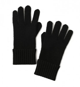 Luvas de cachemira de punto negro de moda personalizadas fabricante por xunto de cor lisa de inverno Guantes de dedo completo para homes quentes baratos