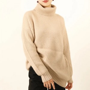 סוודר נשים חם במידות גדולות חורף סוודר צוואר צב נשים בנות סוודר סוודר קשמיר סרוג בסגנון ארוך