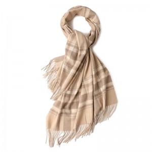 Lag luam wholesale Inner Mongolia ntshiab xim 100% cashmere scarf yooj yim plaid 70 * 205cm shawl