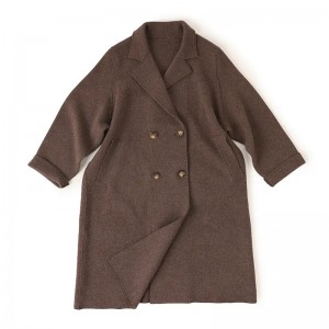 custom winter turn-down kraag kasjmier vest jas jas effen kleur gebreide kasjmier dameskleding trui