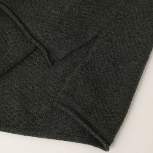 melanž zelen z V izrezom, pozimi, večji ženski pulover, oblikovalec po meri, računalniško pleten dekliški pulover iz kašmirja