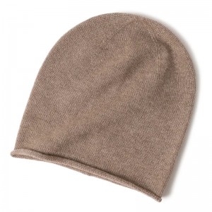 custom goedkope winter kasjmier bennie hoeden gerold ege effen kleur vrouwen luxe mode leuke warme gebreide ny beanie caps