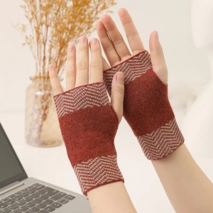 100% cashmere winter gloves mitten fingerless knitted fashion thermal women ladies girls cashmere gloves