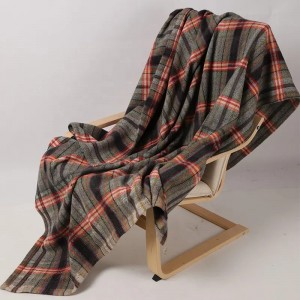 المنغولية الداخلية المصنعة بالجملة PURE Wool tartan Blanket Winter WOVEN منقوشة من الصوف الحراري