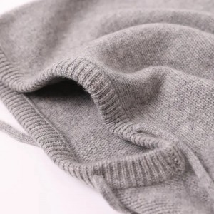 luxe Mode gebreide warme trekkoord beanie custom 100% kasjmier bivakmuts winter hoodie hoed borduren logo voor vrouwen