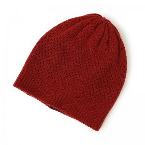 двослојни зимски шешир од 100% кашмира, дизајнерски лого, шупље плетене женске топле капе од кашмира