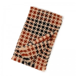 Cachecol de inverno houndstooth 100% lã pura estolas personalizadas lenços de lã com franja xadrez xales