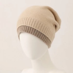 prilagođeni logo od čistog kašmira ženske zimske kape od 26Nm pređe kompjuterski pletene kape od kašmira