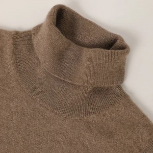 အင်္ကျီလက်မဲ့လိပ်လည်ပင်း ဆံသားထည်ဝါ ဆောင်းရာသီ အကြီးစား အမျိုးသမီးဆွယ်တာအင်္ကျီ စိတ်ကြိုက် ရိုးရိုးစင်းစင်း အမျိုးသမီးများ cashmere pullover