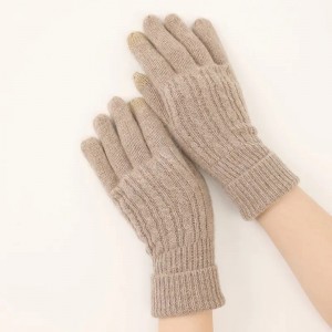 Inner Mongolia mănuși de iarnă din cașmir pur cu ecran tactil personalizat, tricotate pentru femei, la modă termică, mănuși de cașmir cu degetul complet, mănuși