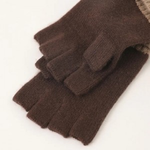 Gants d'hiver en pur cachemire à bord revers desginger gants d'hiver tricotés sans doigts femmes dames chauds gants en cachemire de mode mitaines