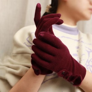 οθόνη αφής όλο το δάχτυλο 100% γάντια κασμίρι χειμωνιάτικες κυρίες πλεκτά ζεστά γάντια μόδας πολυτελείας