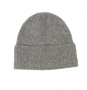 50% پشم گوزن کوهی 50% پشم کلاه زمستانی لوگوی سفارشی رنگ ساده زنانه لوکس مد زیبا کلاه حبوباتی با کاف گرم بافتنی