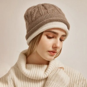 логотип із вишивкою на замовлення. Симпатичні 100% кашемірові в’язані шапки. Зимові шапки. Жіночі в’язані теплі шапки.