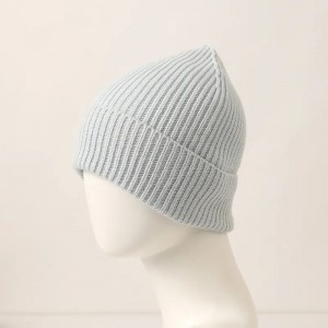 ໂລໂກ້ custom 90% wool 10% cashmere cuffed beanie hat winter women men knitted cashmere wool fisherman hats