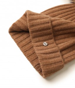 100% kasjmier op maat gemaakte wintermuts voor dames, luxe schattige gebreide mutsen met eigen logo