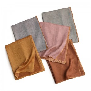 зимни дамски къс квадратен кашмирен шал с пискюл луксозен обикновен цвят от 200-те сатенени меки шалове от пашмина шал