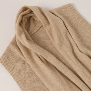 žepni okras plašč jopica iz 100 % čistega kašmirja po meri zimski topel modni ženski pulover brez rokavov velike velikosti