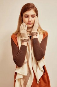 Зимске топле плетене рукавице од 100% козјег кашмира прилагођене модне плетене женске луксузне топле женске рукавице за руке