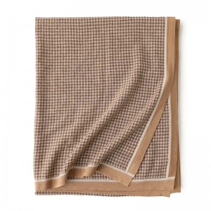 2022 nový design žakárový pletený šátek s houndstooth 100% kašmírový šátek pro ženy