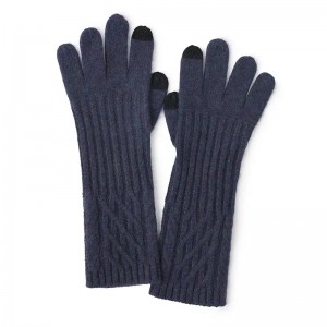 Модные зимние аксессуары, женские зимние перчатки, 100% кашемир, вязаные теплые перчатки с сенсорным экраном, варежки