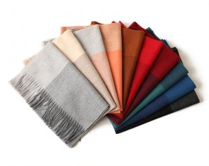 Зимний женский кашемировый шарф на заказ, дизайнерская женская мода, двусторонний градиент, 100% чистый кашемир, шаль, шарфы, палантины