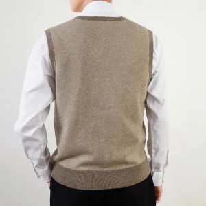 inner mongolia pure cashmere V neck sleeveless Men's Sweaters custom knitted knitwear men cashmere pullover sweater