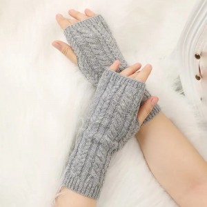 kış sıcak aksesuarları kadın örme kaşmir eldiven mitten moda parmaksız uzun eldiven