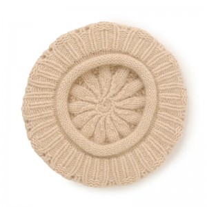 béret en cachemire pur tricoté à la main de créateur logo personnalisé mode femmes bonnet d'hiver en cachemire chaud