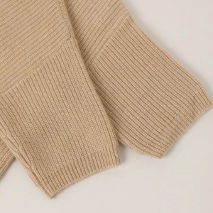 пола ракав зимски плус големина женски џемпер прилагодено моден врат на екипажот половина кардиган компјутерски плетен пуловер од кашмир