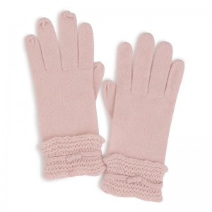 kış aksesuarları kadın 100% kaşmir eldiven ve eldivenler lüks moda örme sıcak pembe tam parmak uzun eldivenler