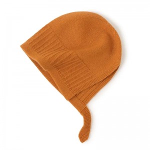 мекана зимска капа од чистог кашмира прилагођена кожи, обична плетена капа од кашмира за новорођенчад