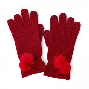 luksus modetilbehør kvinder vinter touch screen almindelig strikkede cashmere handsker & vanter