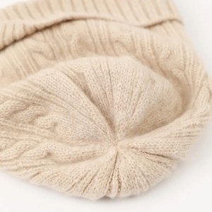 2022 nouveauté hiver femmes bonnet chaud câble tricoté couleur unie cachemire chapeau