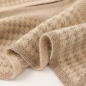 brugerdefineret designer mode houndstooth strikket jacquard pure cashmere tørklæde stoles vinter damer kvinder cashmere tørklæder