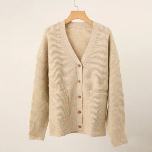 zvyk bez rukávov zimný sveter zo 100% čistej vlny dámsky obojstranný obojstranný dámsky vlnený kabát kardigan