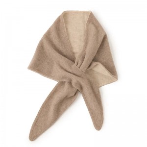 2022 ຜູ້ອອກແບບຍີ່ຫໍ້ສາມຫຼ່ຽມ cashmere snood scarf custom fashion plain knit winter women cashmere scarves shawl