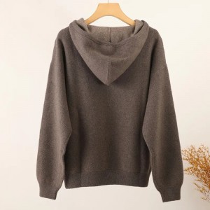 प्लस आकार बुना हुआ शुद्ध कश्मीरी स्वेटर बुना हुआ कपड़ा लक्जरी फैशन डिजाइनर हूडि वृहदाकार कश्मीरी स्वेटर