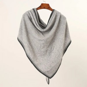 designer meerkleurige driehoek kasjmier sjaal op maat logo mode winter dames effen gebreide kasjmier sjaals sjaal