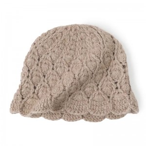 pălărie de iarnă cu design floral 100% cașmir șapcă femeie, la modă caldă, tricotată din cașmir.