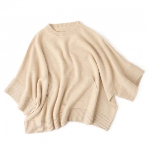 ladies fashion luxury short sleeve plain knitted sweater basali ba mofuta o mong oa mariha pokello pullover