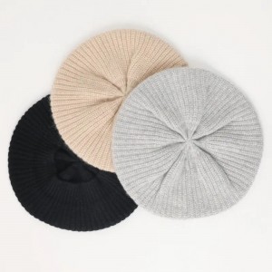 قبعة شتوية من الكشمير 100٪ مخصصة للنساء دافئة محبوكة من الكشمير قبعة صغيرة