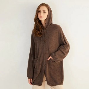 vakadzi cashmere hoodie plain knitted winter sweater pullover refu sleeve crop hoodie