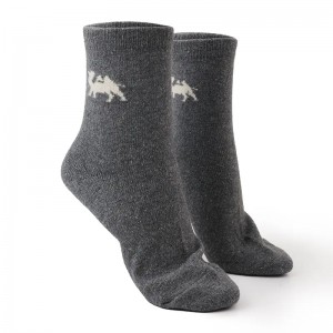 calzini 100% lana per l'omi cù logo personalizzatu calzini in cachemire per interni jacquard cuncepimentu di l'animali