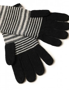 Özel erkek örme % 100% yün çizgili kış eldiven moda aksesuarları lüks termal tam parmak uzun kaşmir eldiven