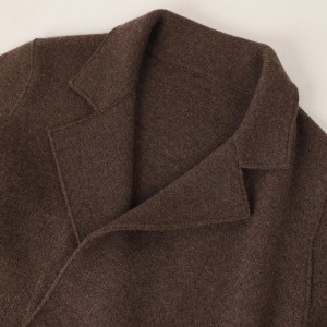 सानुकूल हिवाळा टर्न-डाउन कॉलर कश्मीरी कार्डिगन कोट जॅकेट साधा रंग विणलेला काश्मिरी महिला कपडे स्वेटर