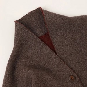 double side reversible cashmere plus size women's sweater cardigan plain color knitted cashmere coat jacket