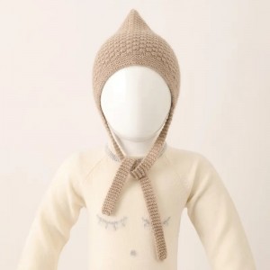 छाला अनुकूल नरम बच्चाहरू शुद्ध कश्मीरी शीतकालीन बेनी टोपी कस्टम डिजाइनर सफ्ट लवली बेबी बुनेको कश्मीरी बेनी टोपी